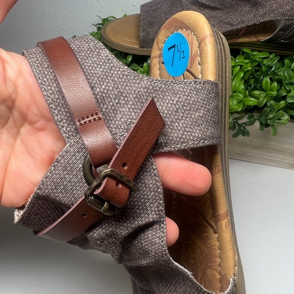 Blowfish Malibu Blumoon Sandals, Women's Size 7.5 Brown Tan Zip Slip On - Picture 2 of 5